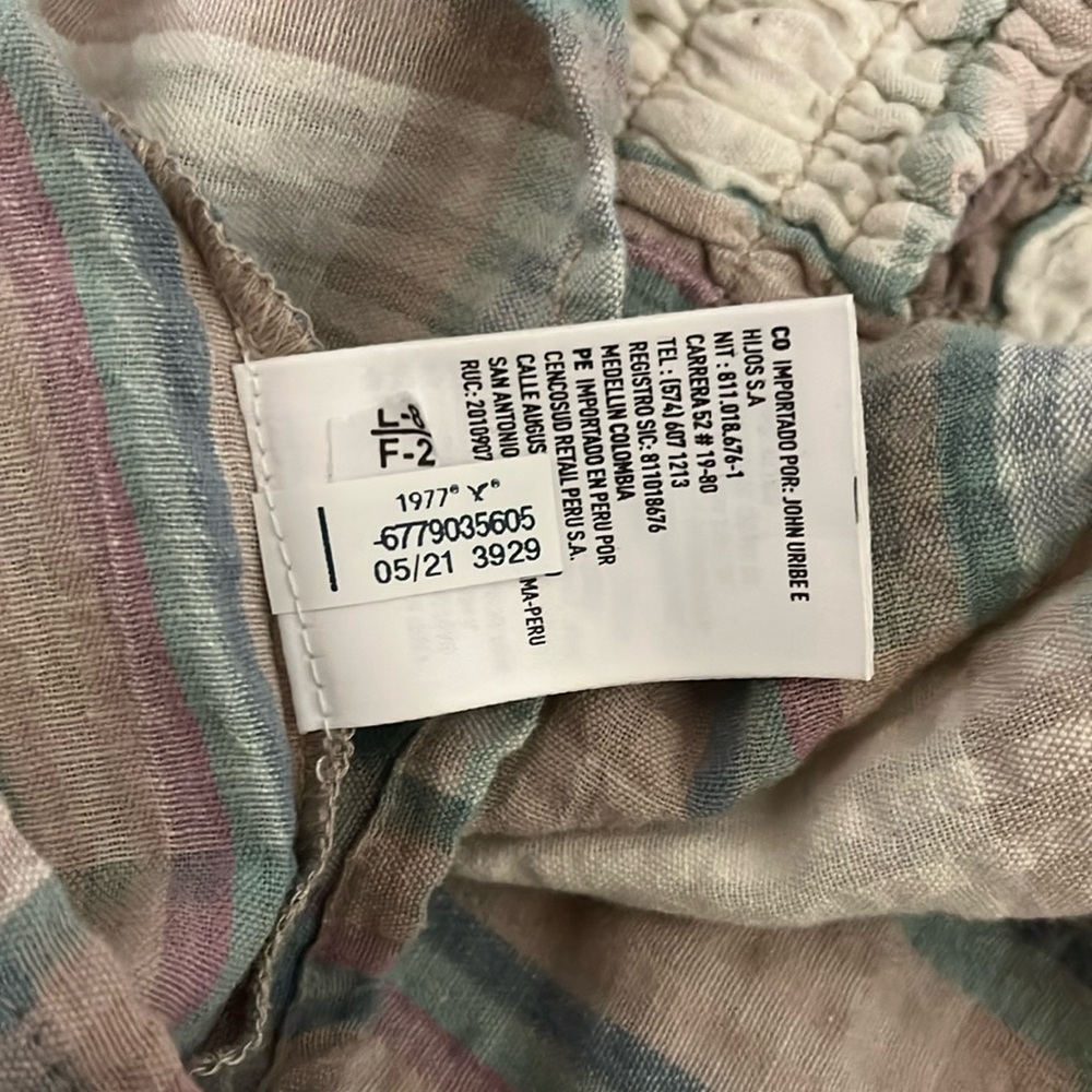 NWOT AE Pastel Plaid Swing Smock Crop Cami Sz M - Picture 8 of 8